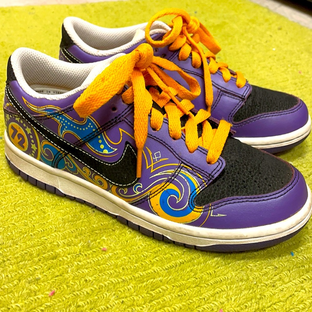 Purple and Orange Nike Dunks !!